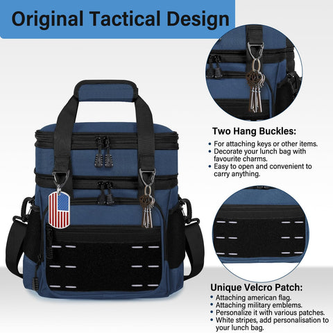 TENKIST cooler side pocket shown holding a water bottle and wallet for shifts.