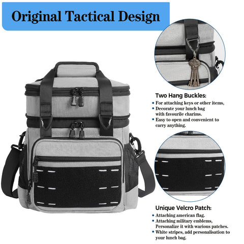 TENKIST lunch box cooler side pockets for water bottles keep essentials within reach.