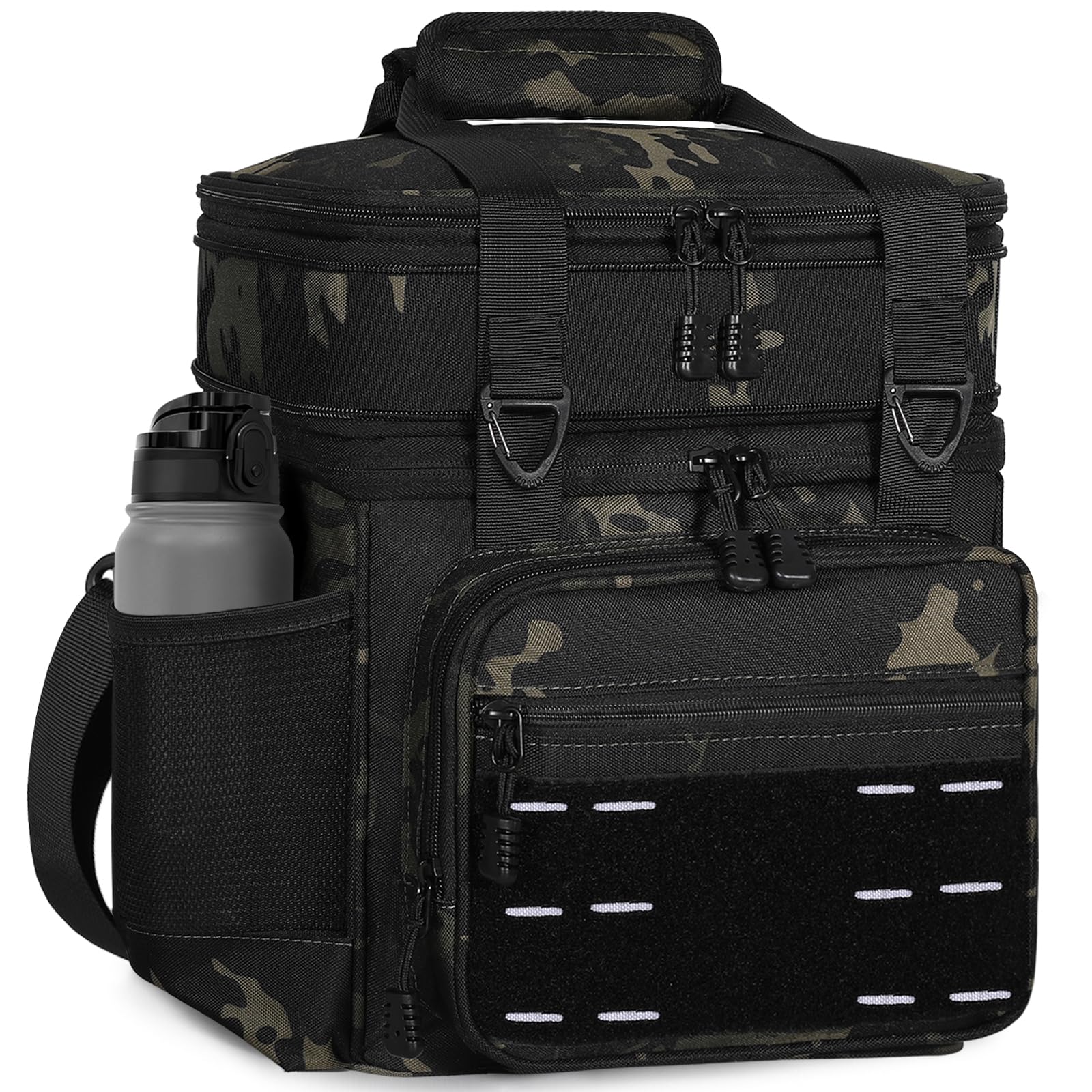 TENKIST lunch box cooler bag with expandable top compartment for dry foods.