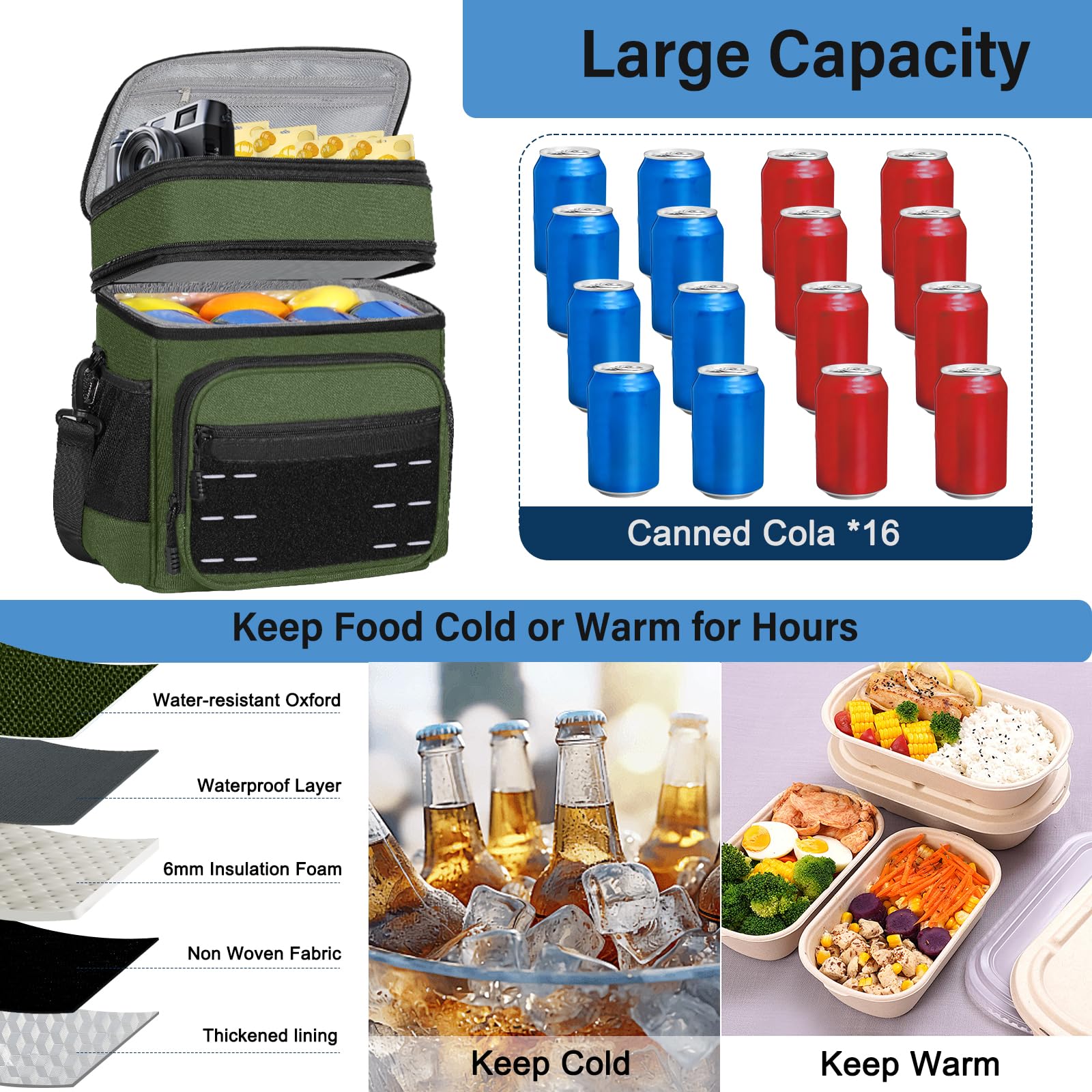 TENKIST lunch box dual compartments help keep dry and wet items separated