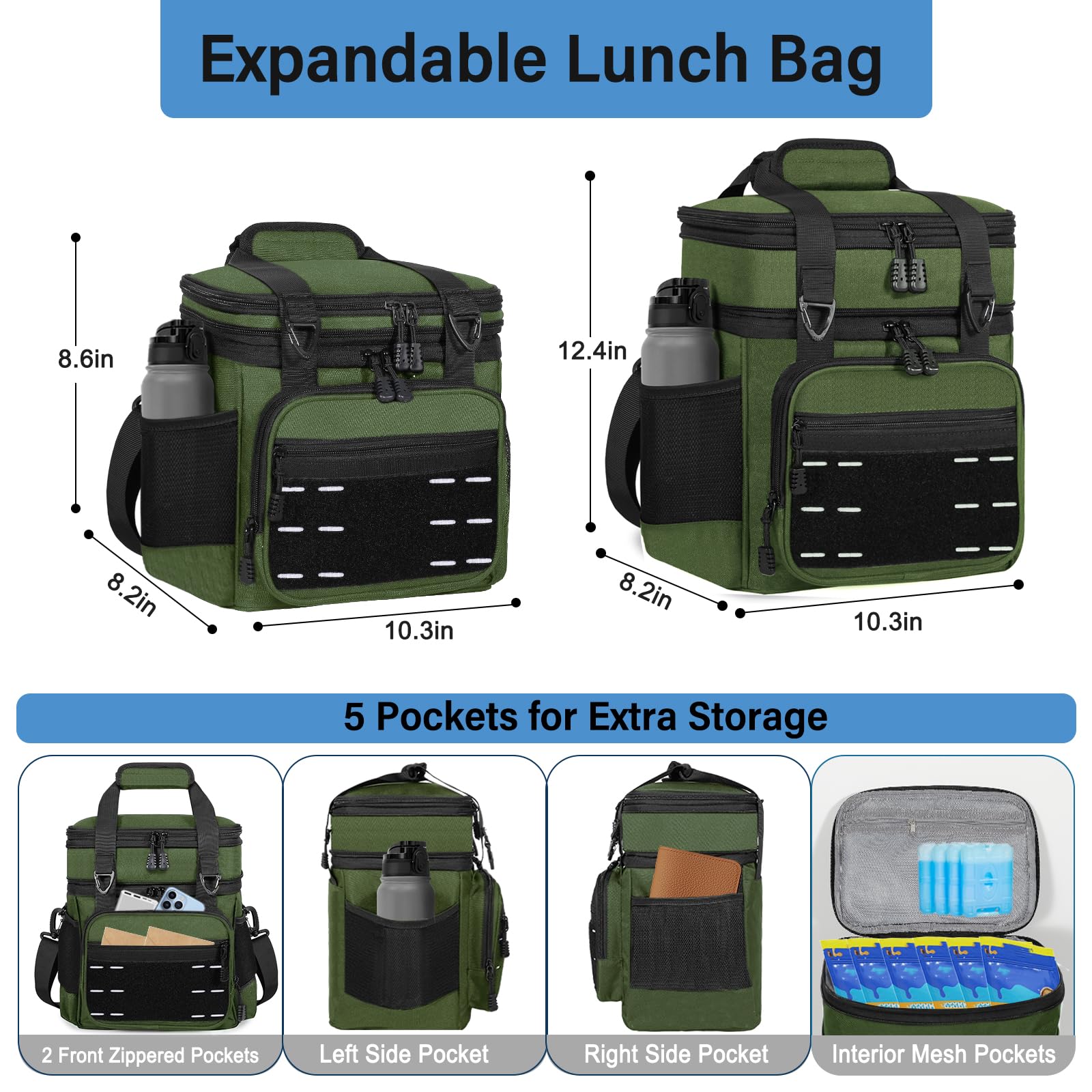 TENKIST lunch box insulated interior preserves temperature for meals and drinks