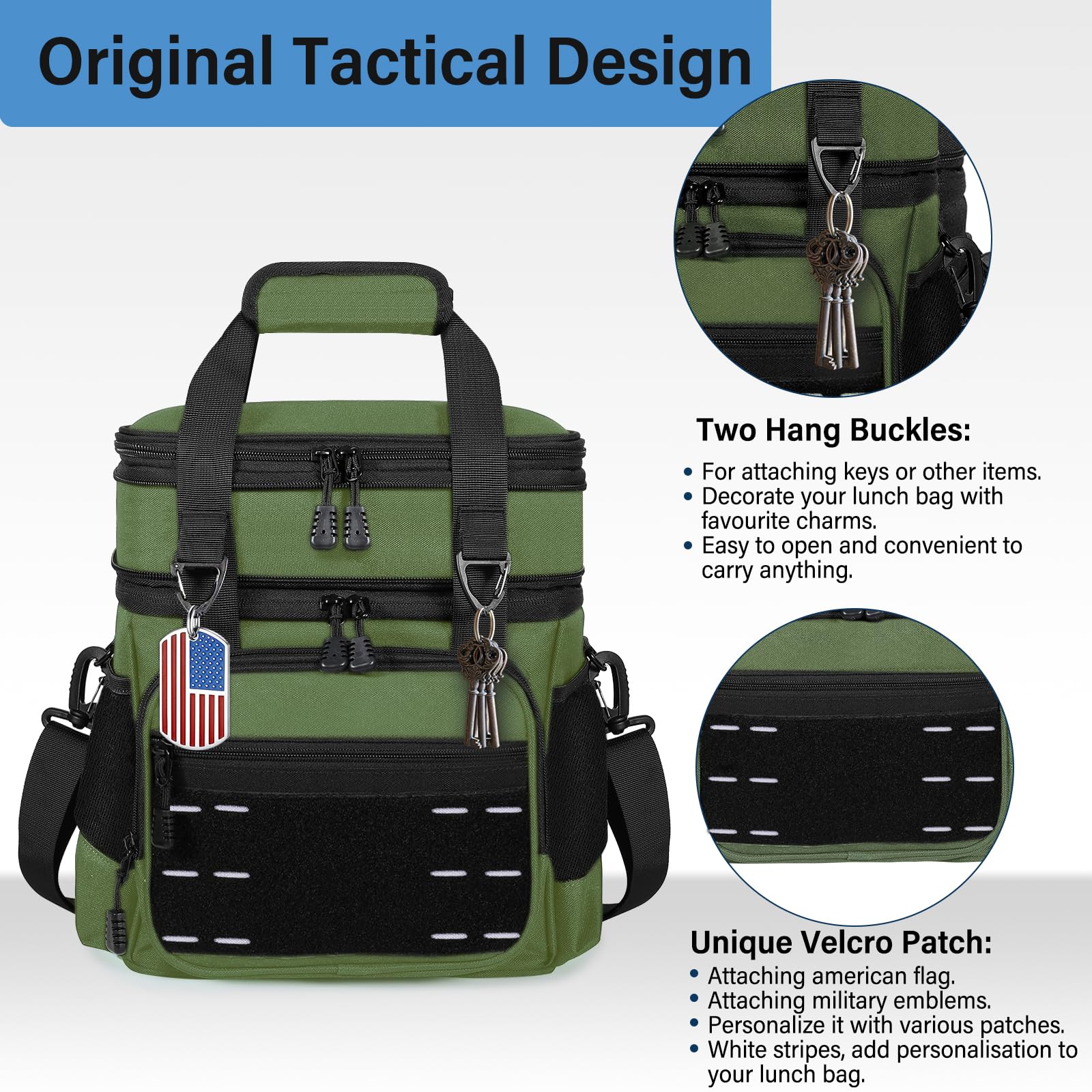 TENKIST lunch box side patches show customization options for personal style