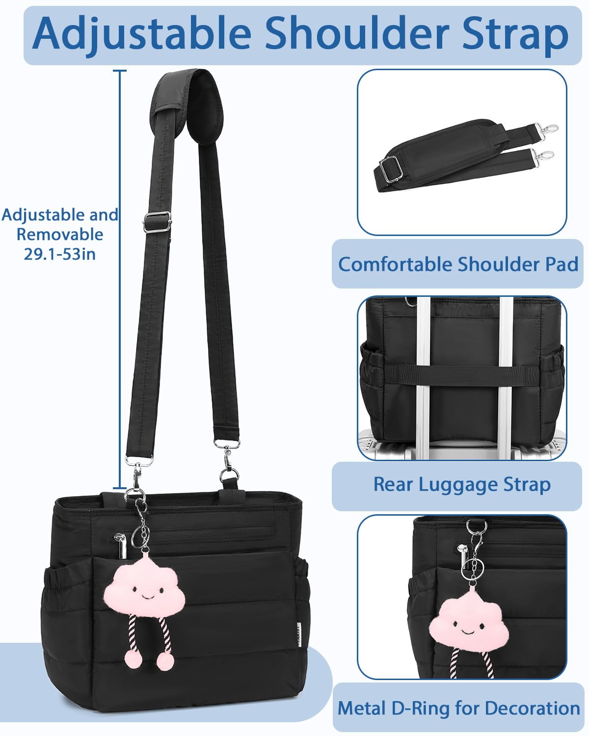 TENKIST Lunch Box Tote Bag with five pockets keeps utensils organized