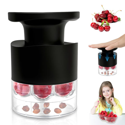 Tenlary cherry pitter 7-in-1 quick-release pits cherries while preserving flesh for jams.