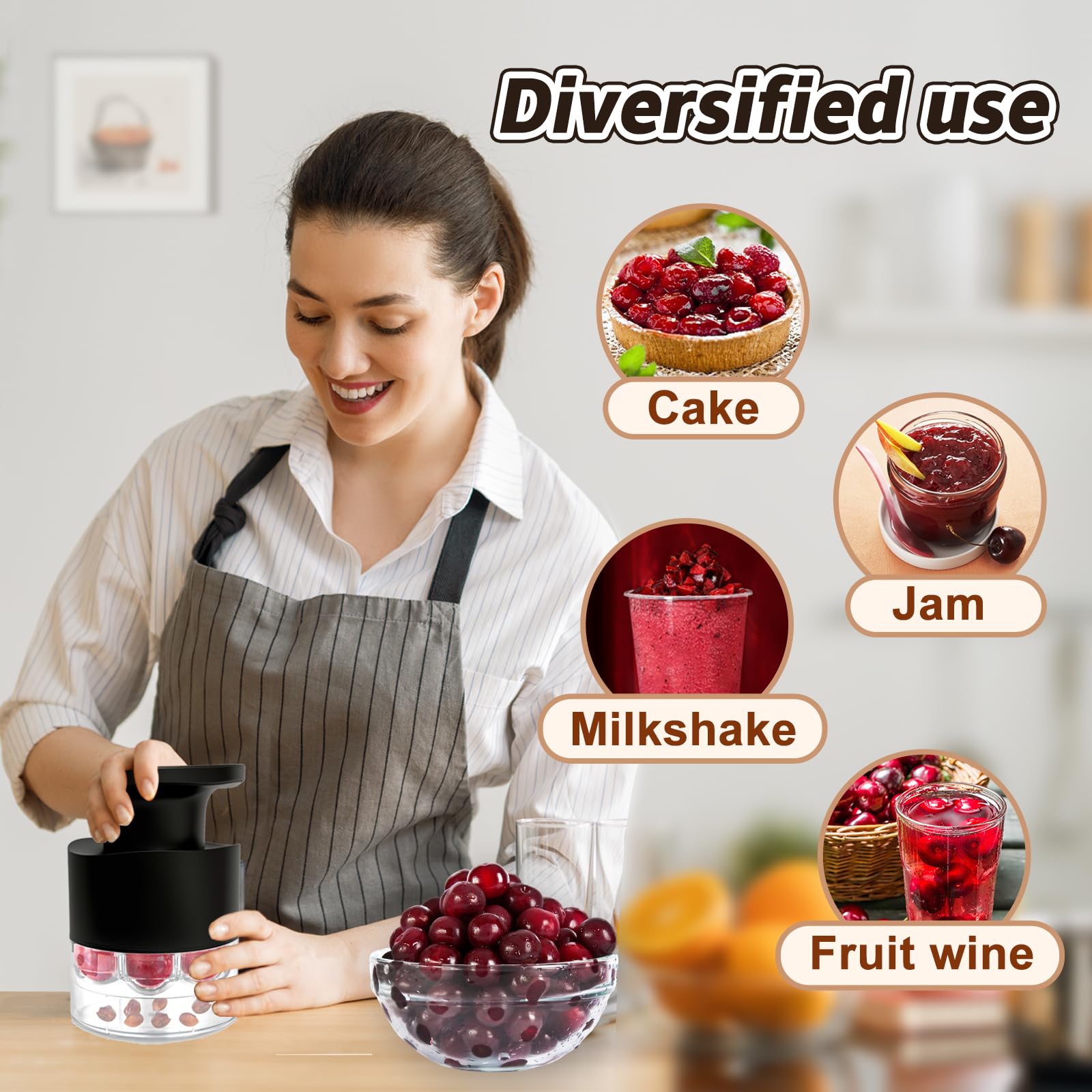 Tenlary cherry pitter dishwasher-safe for quick cleanup after use.