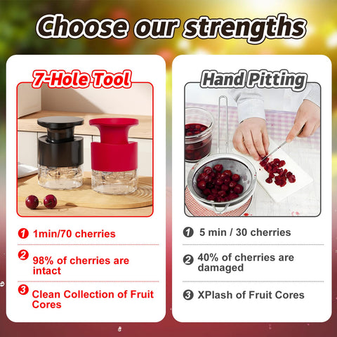 Tenlary multi-fruit cherry pitter versatile for olives, grapes, and dates.