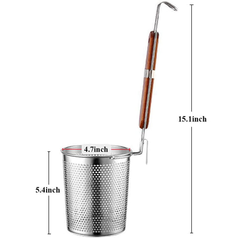 TENTA KITCHEN deep basket stainless steel strainer for versatile rinsing and draining.