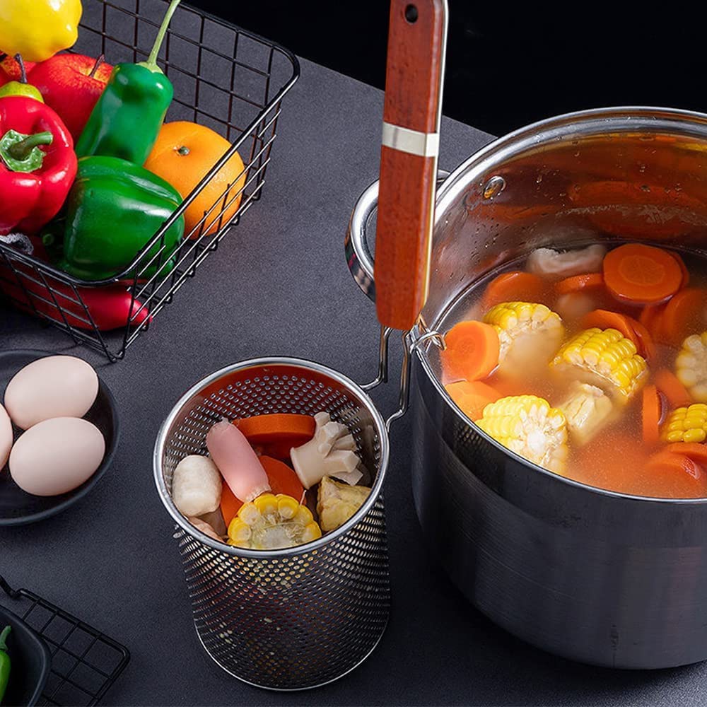TENTA KITCHEN dumpling strainer ideal for draining and transferring dumplings.