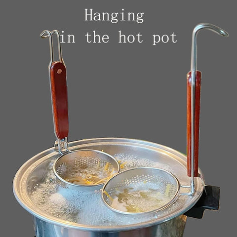TENTA KITCHEN secure transfer strainer for safe pasta and noodle handling.