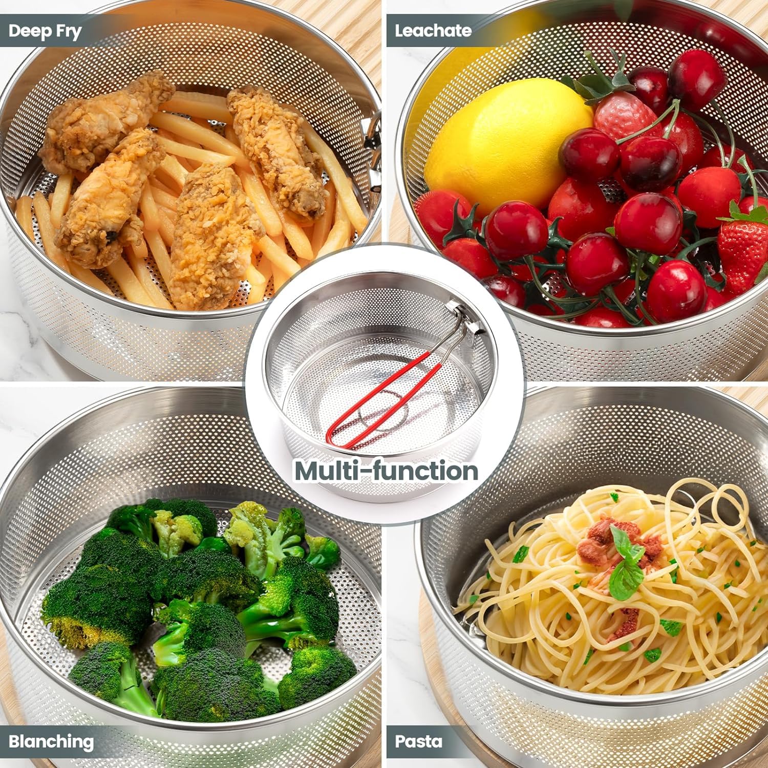 TENTA KITCHEN vegetable steamer basket fits most pots for healthy sides.