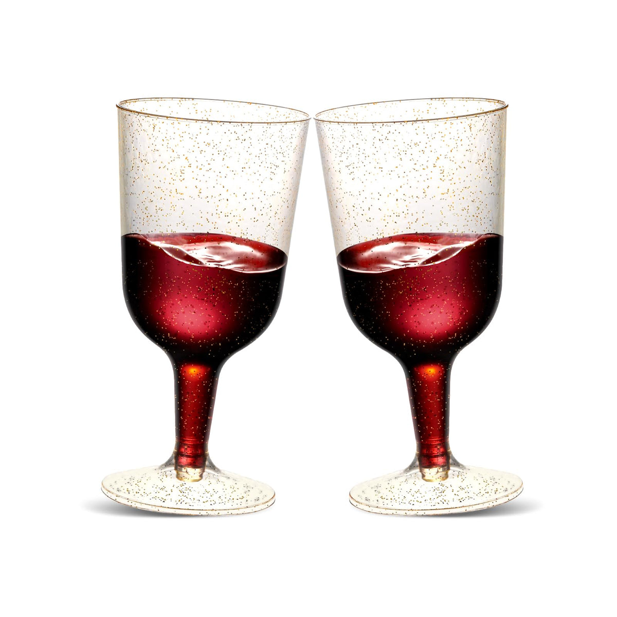 TENYASEN 6oz gold glitter wine glass on a wedding table for festive ambiance