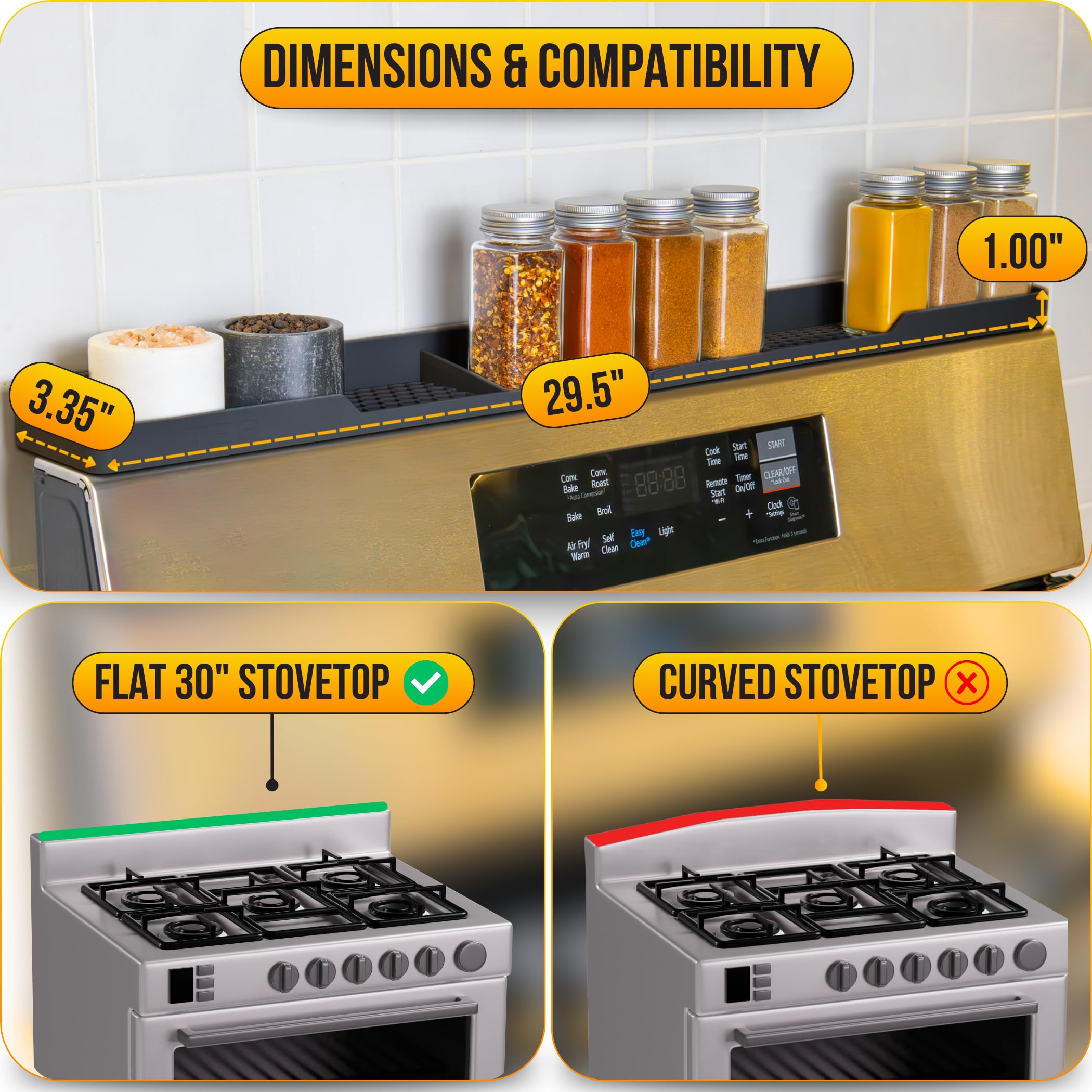 TEO stove top shelf dishwasher safe for easy cleanup