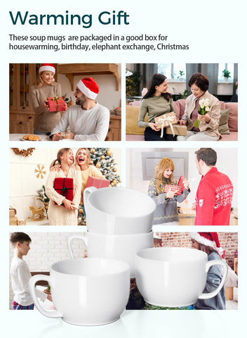 Teocera 24oz capacity mug for generous servings of coffee, soup, or cereal.