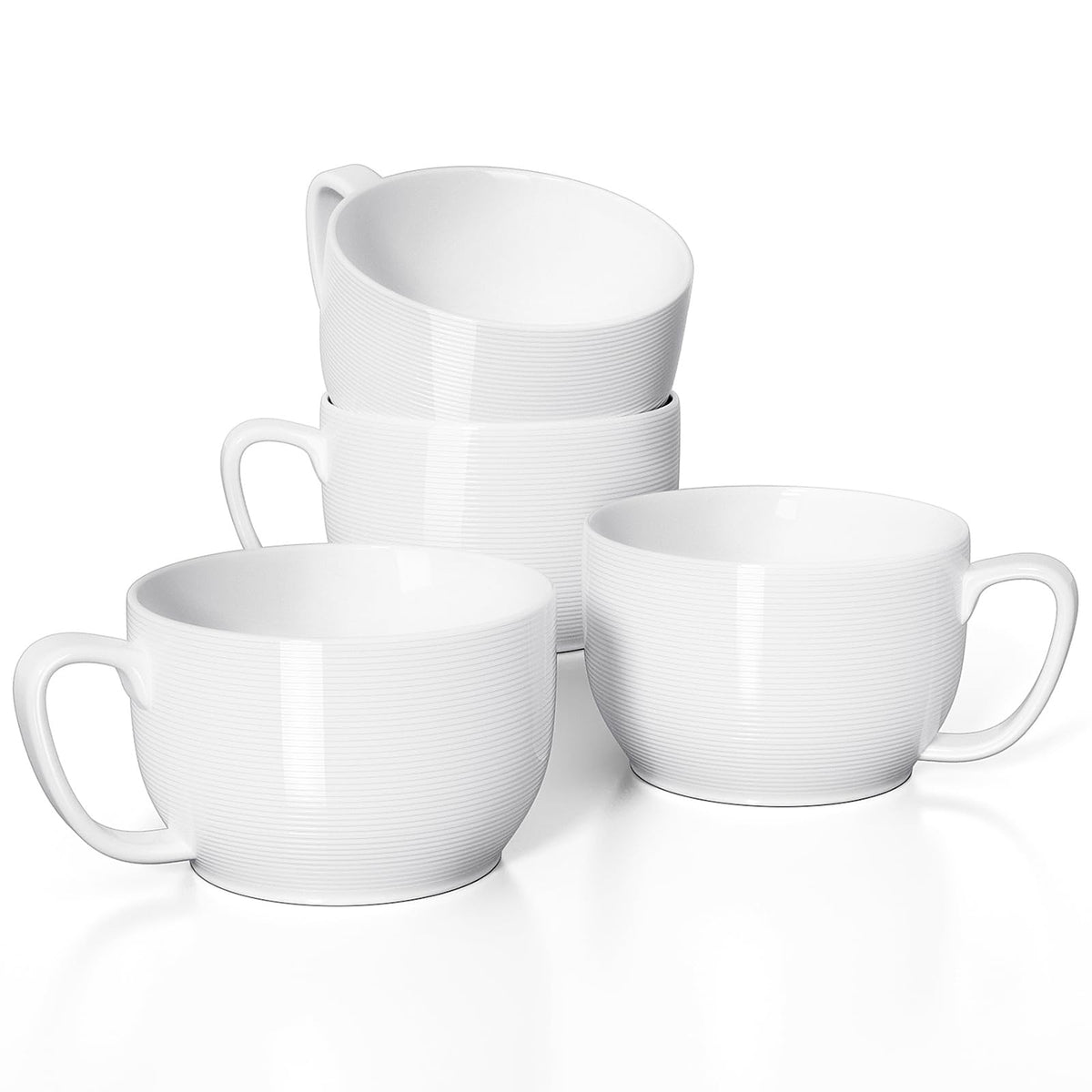Teocera soup mug with a large handle for easy grip during hot beverages.