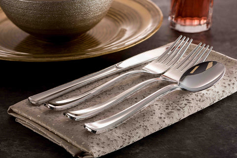 Tepco Settings heavy-duty disposable flatware, reliable for busy events and cleanup.