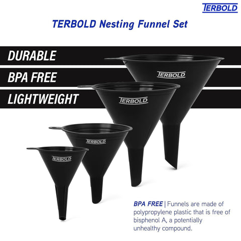 Terbold 55mm funnel ideal for precise powder transfers in labs