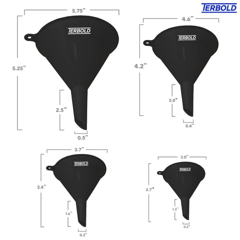 Terbold 75mm funnel for clean pours from bottles and jars