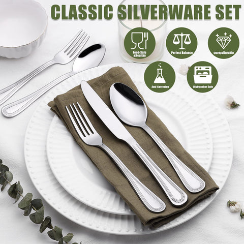 Terlulu 18/0 stainless steel flatware offers durable, nickel-free daily use