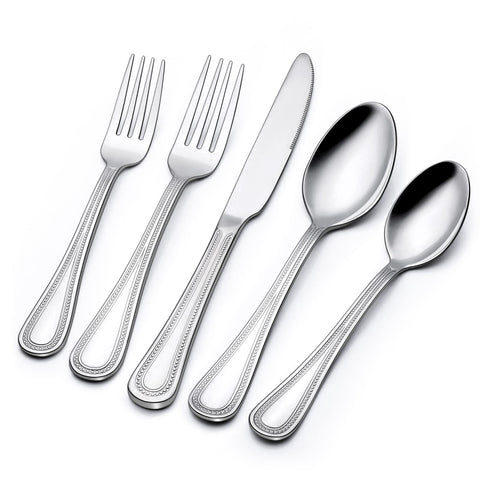 Terlulu 60-piece silverware set for 12 featuring a beaded handle adds refined elegance to meals