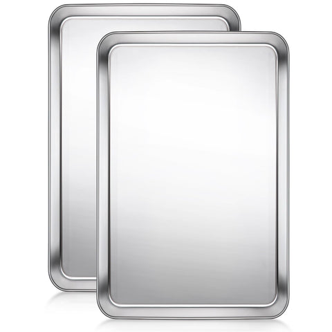 Terlulu baking sheet with stainless steel half-sheet edge for easy handling and even browning