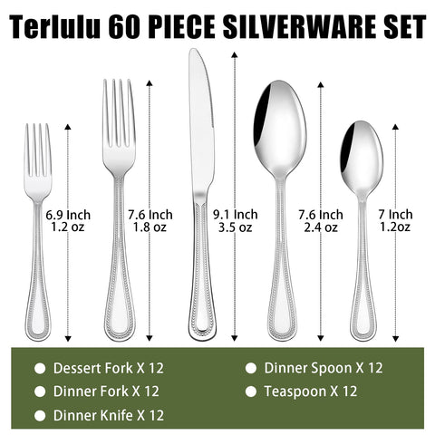 Terlulu beaded-handle flatware highlights a jewelry-like finish for entertaining