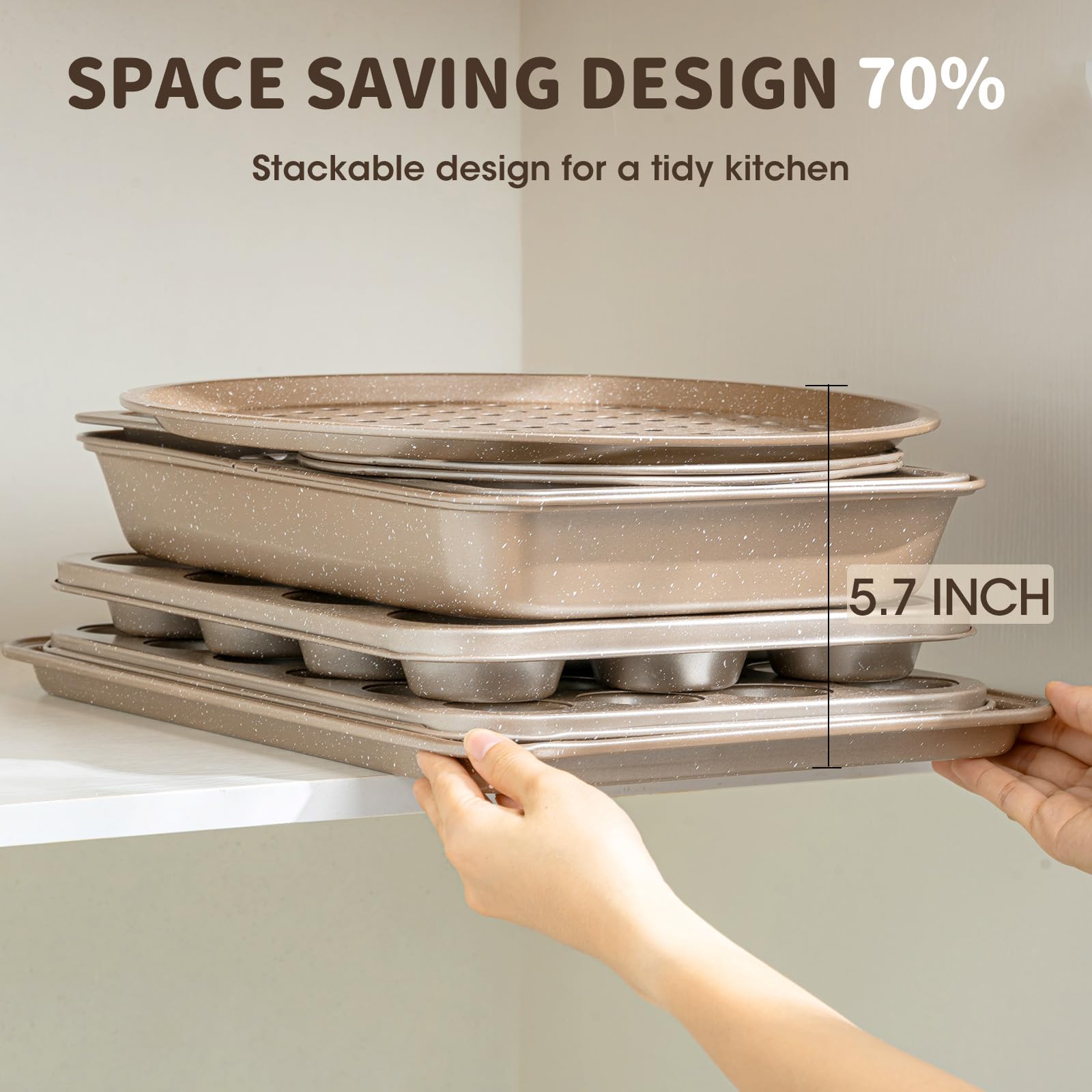 Terlulu cookie sheets and pizza pan set ready for meal prep