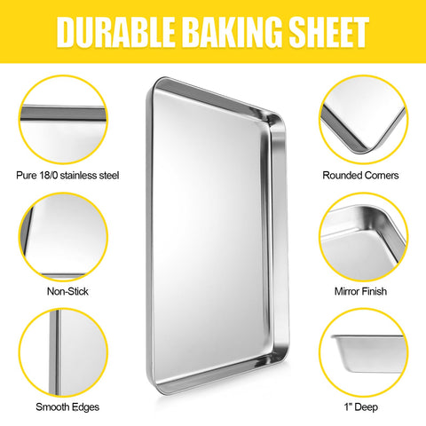 Terlulu deep 1.2-inch gauge contains spills during baking and roasting.