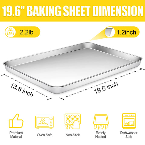 Terlulu stainless steel pan with rolled edges for safe handling and easy transfers.