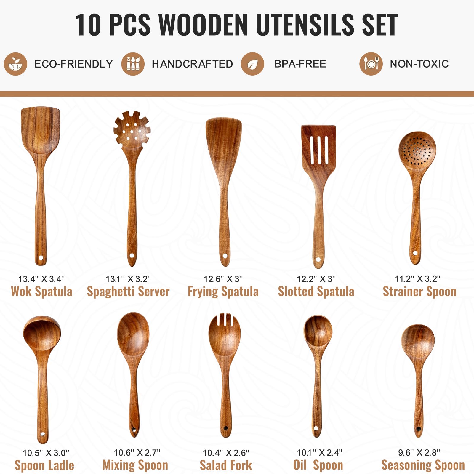 Terlulu teak wok spatula, sturdy paddle for high-heat sautéing