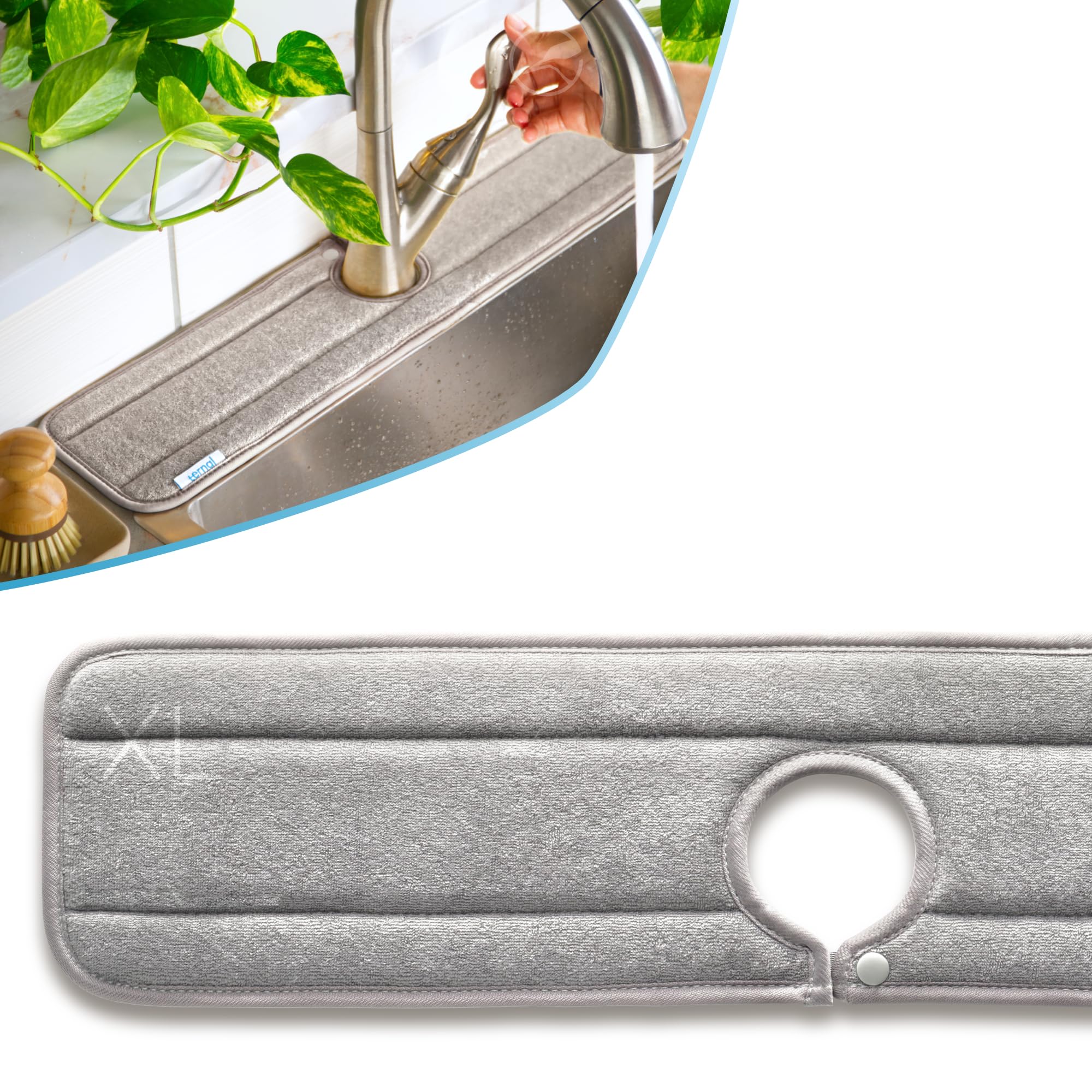 Ternal Sinkmat Drip Catcher absorbs spills to keep your counter dry
