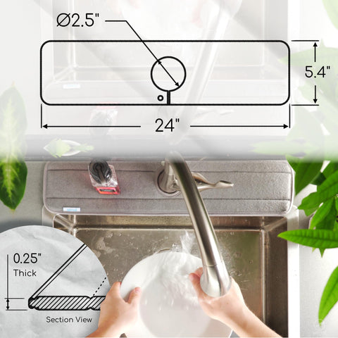 Ternal Sinkmat Splash Guard shields surfaces during dishwashing and rinsing
