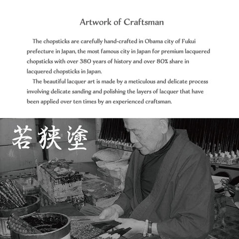 Close-up of lacquer art on Terra Distribution chopsticks, highlighting traditional craftsmanship.