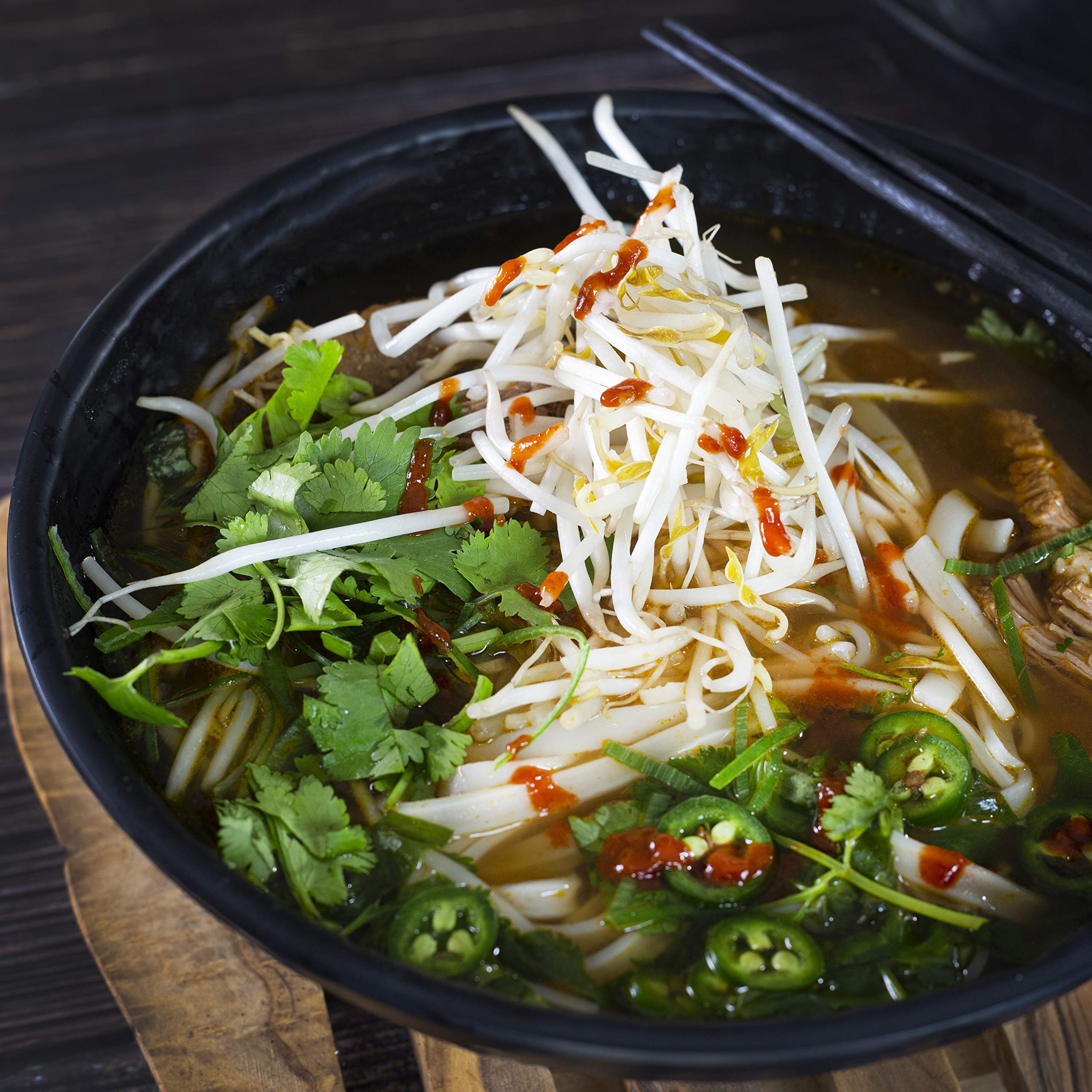 Terra Home carbon-textured chopsticks provide anti-slip grip.