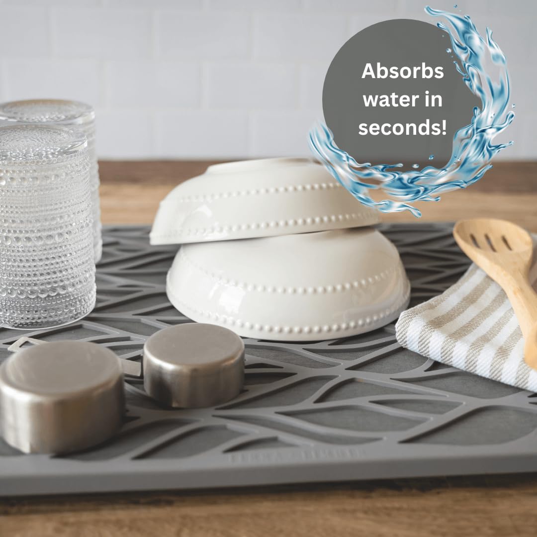 Elevated design of Terra + Timber mat improves airflow and keeps counters fresh.