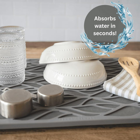 Elevated design of Terra + Timber mat improves airflow and keeps counters fresh.