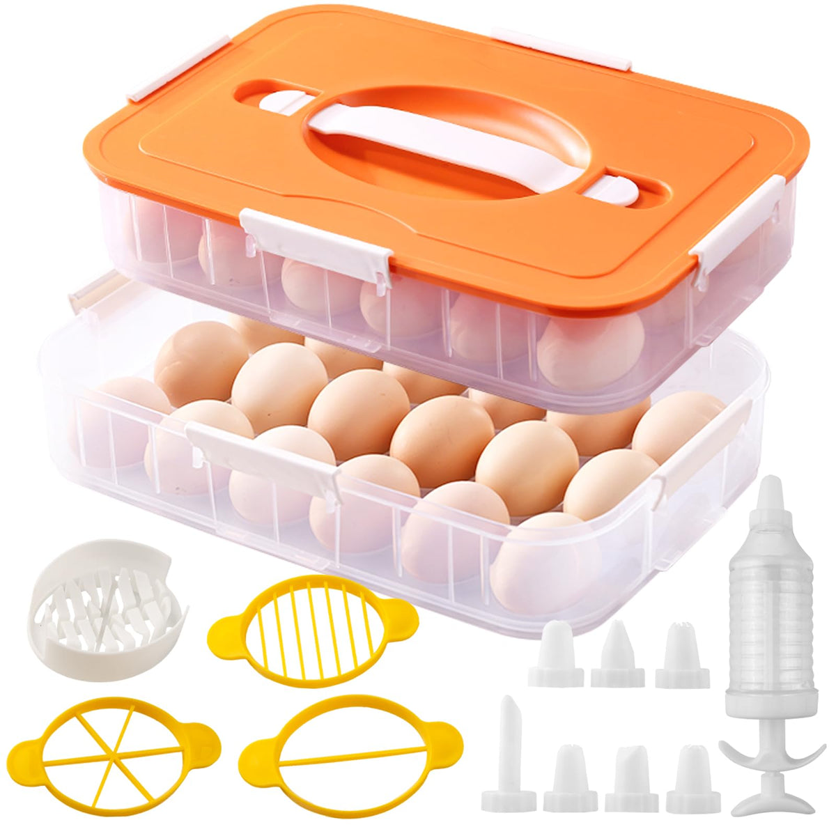Terukir lid-and-stackable-egg-tray showing space-saving design for fridge storage