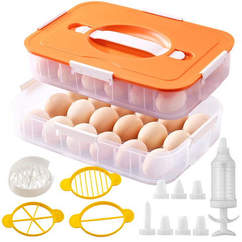 Terukir lid-and-stackable-egg-tray showing space-saving design for fridge storage