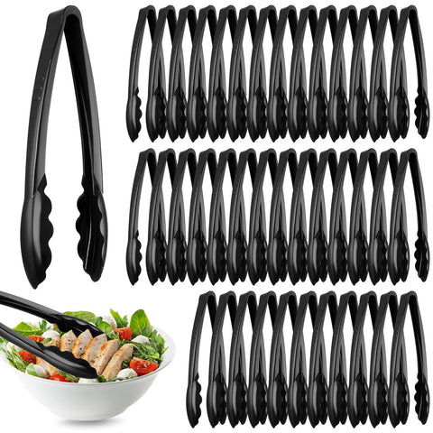 Tessco 50-pcs plastic tongs for bulk serving, ideal for events and daily use.