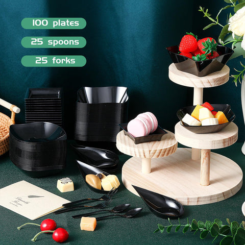 Tessco for you appetizer forks in black, sturdy and safe for guests