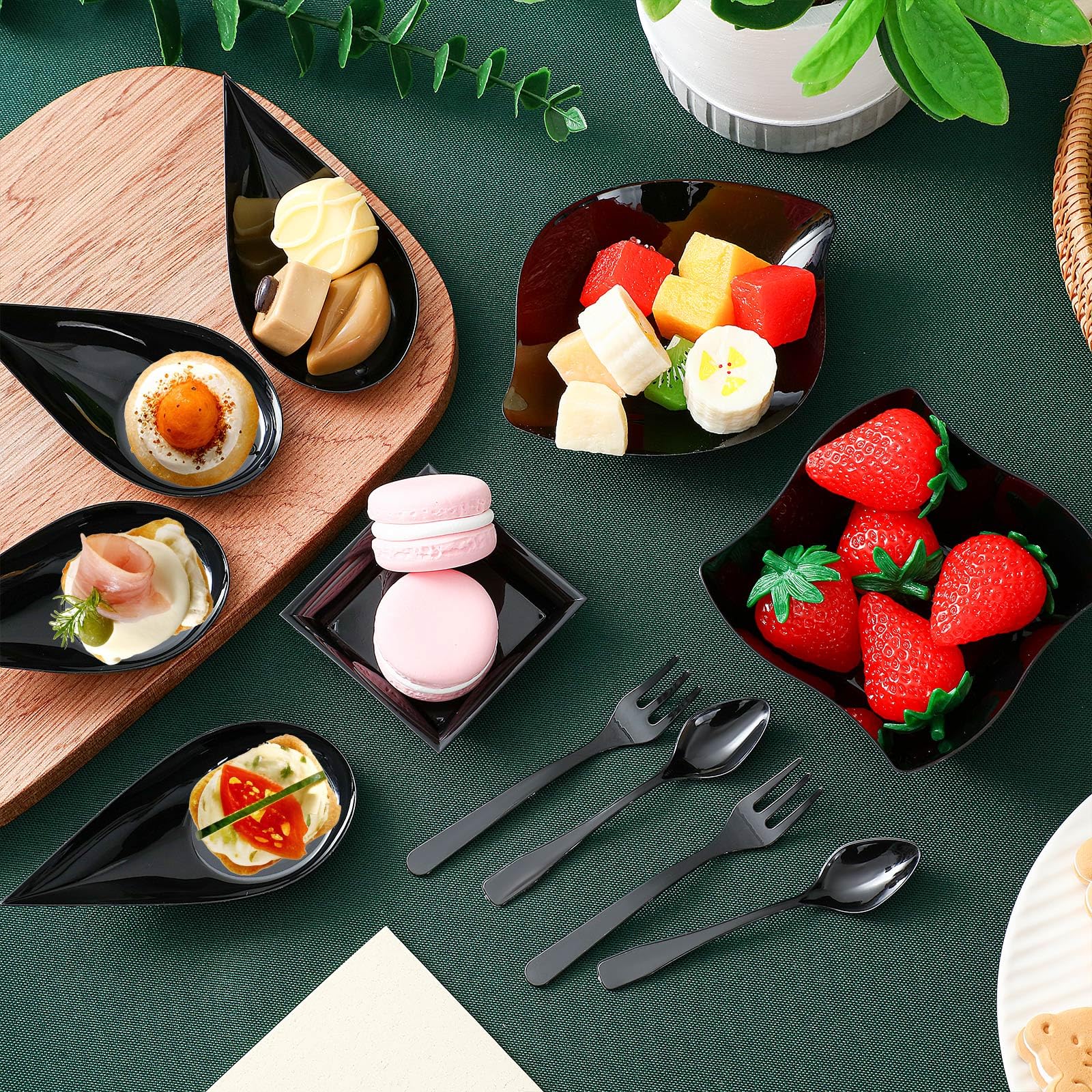 Tessco for you dessert spoons in black, convenient tasting tools