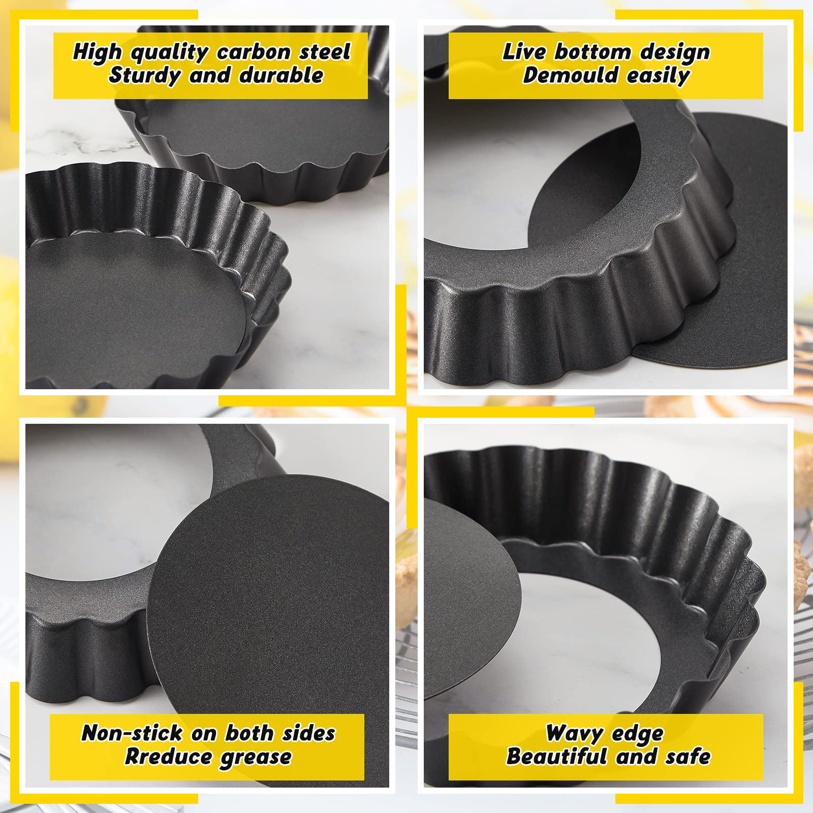 Tessco for you carbon steel bakeware with fluted edge design for stylish baking.