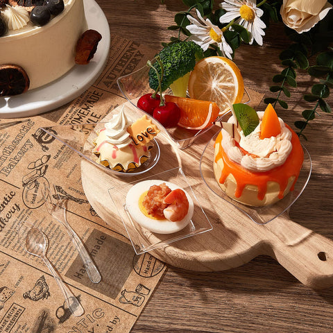 Tessco for you clear dessert plates style A highlight mini cupcakes and pastries