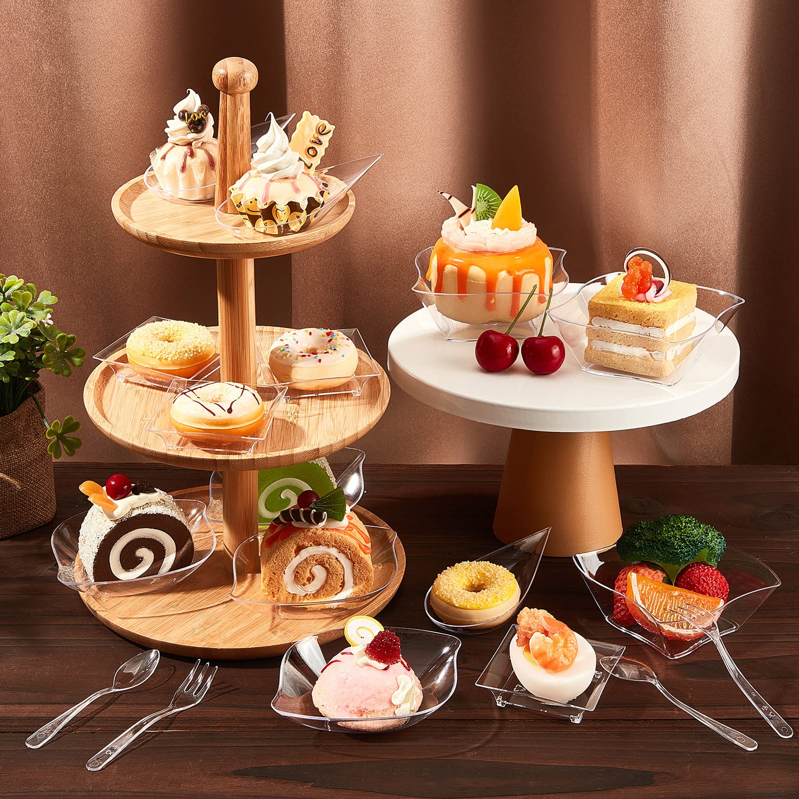 Tessco for you clear dessert plates style B showcase desserts with cocktail bites