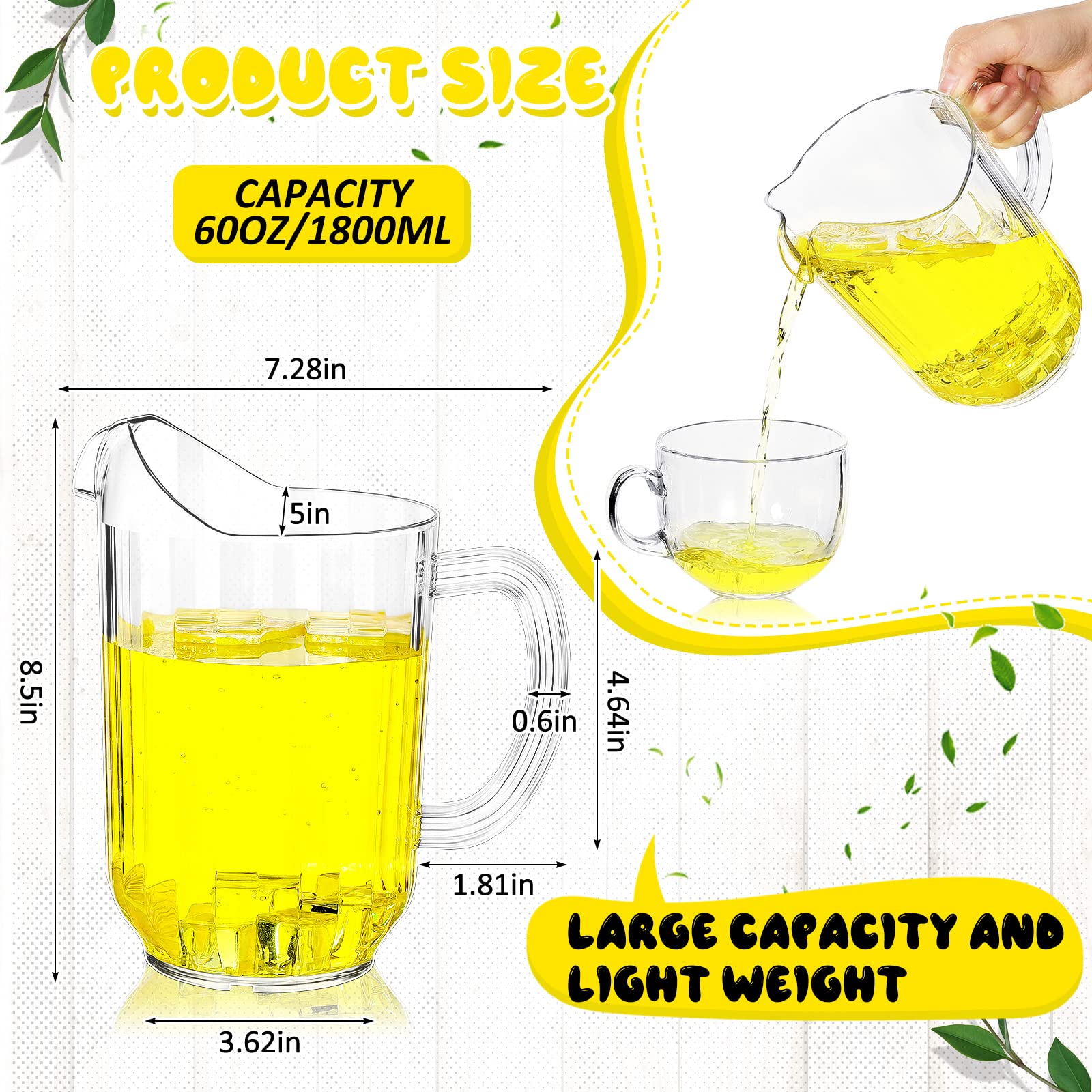 Tessco for you clear pitcher with sturdy thick plastic for durability