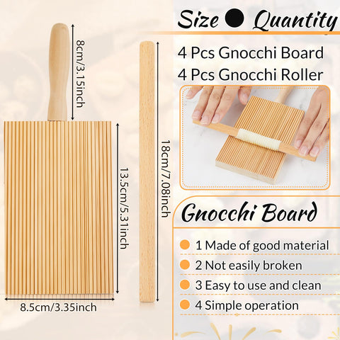 Tessco gnocchi roller made of wood for even dough rolling