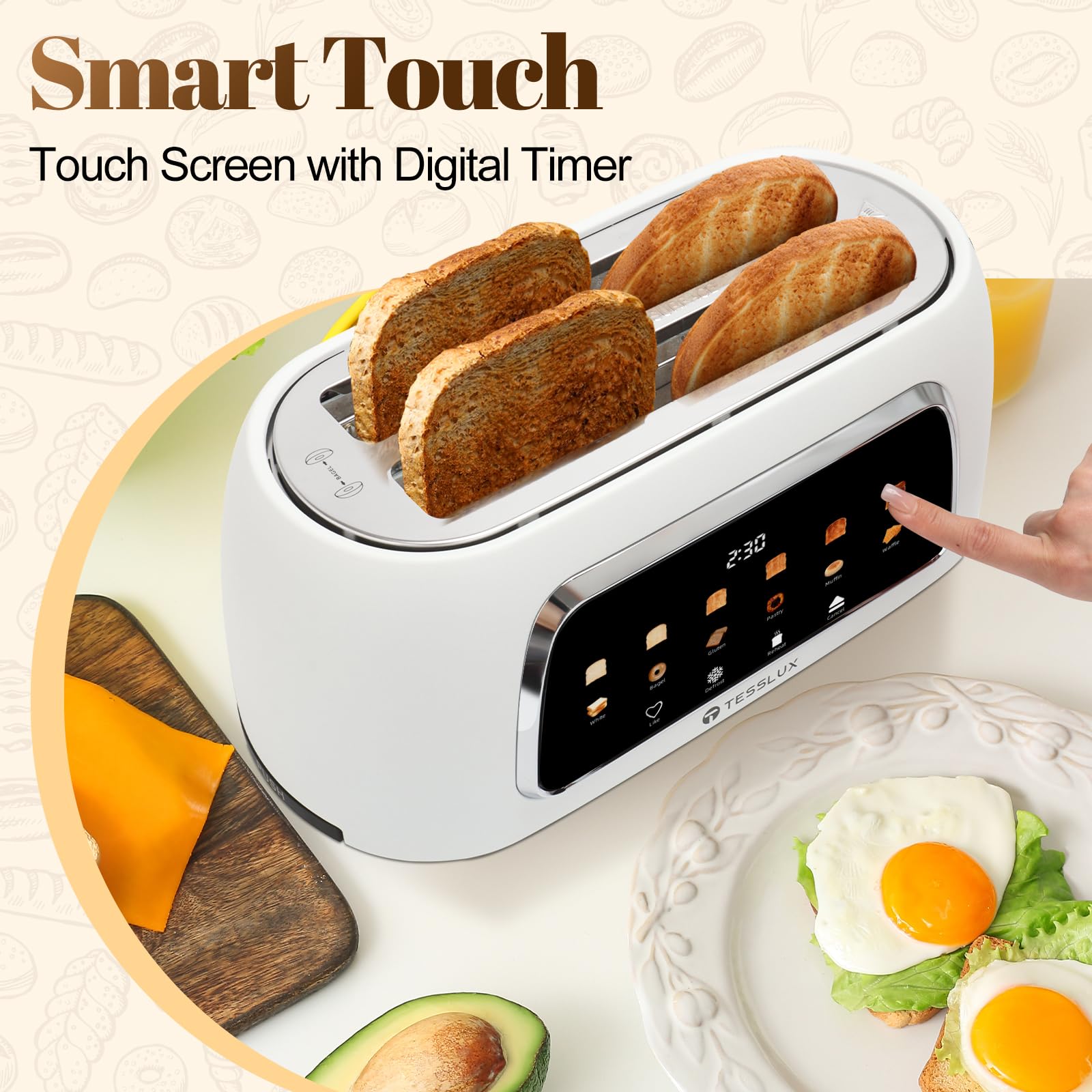 Tesslux toaster supports six bread types for versatile toasting options