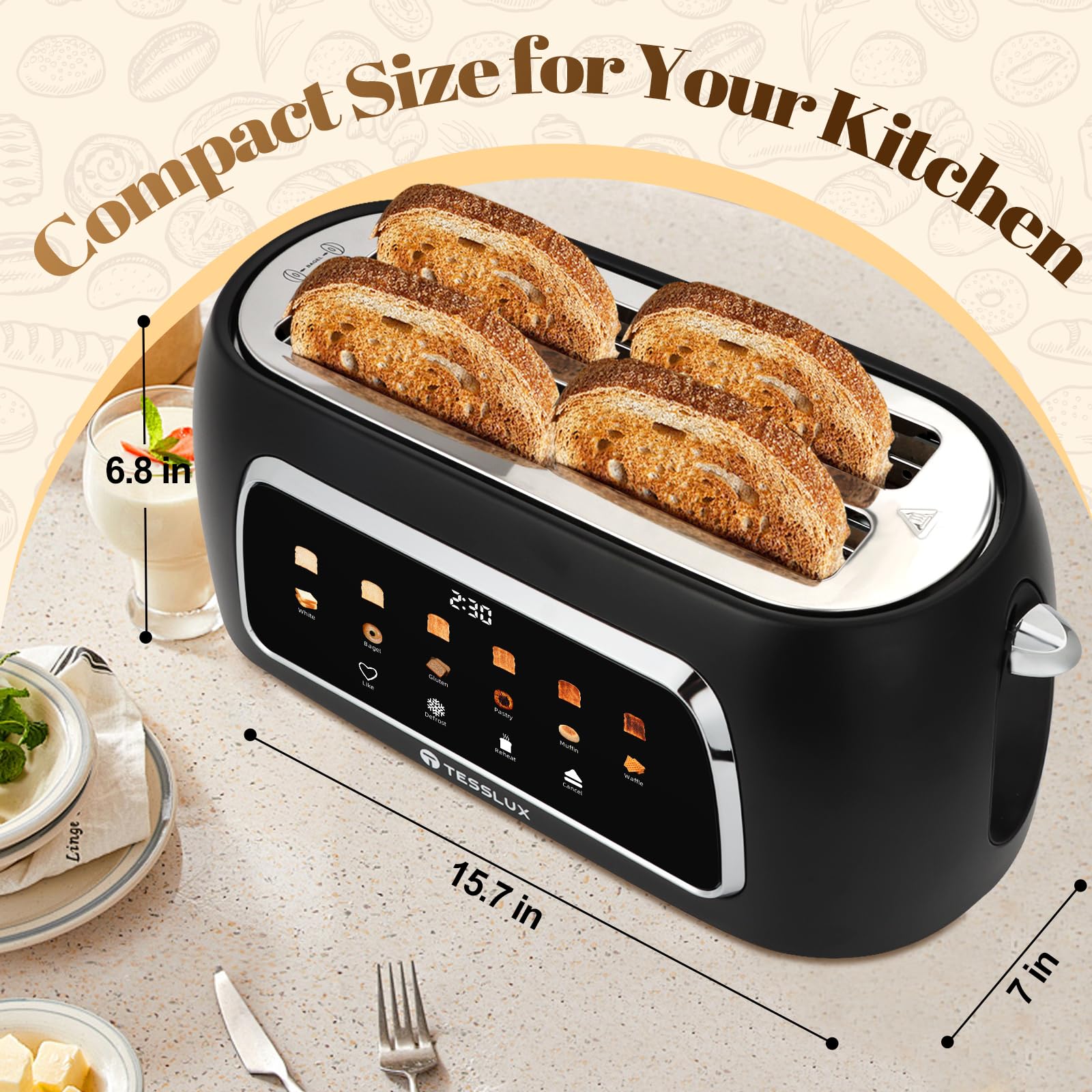 Tesslux toaster browning levels provide customizable toast to your preference