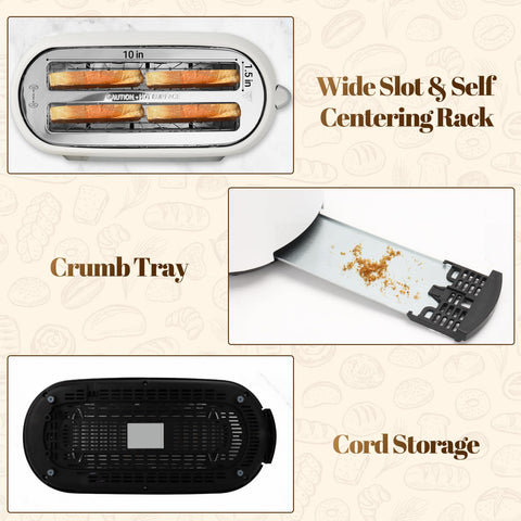Tesslux removable crumb tray simplifies daily cleanup