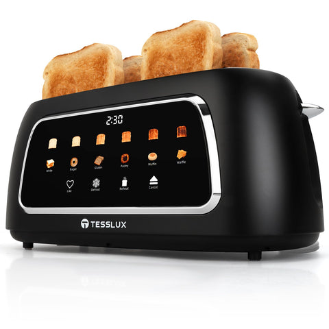 Tesslux toaster touchscreen display for precise control and quick breakfast decisions