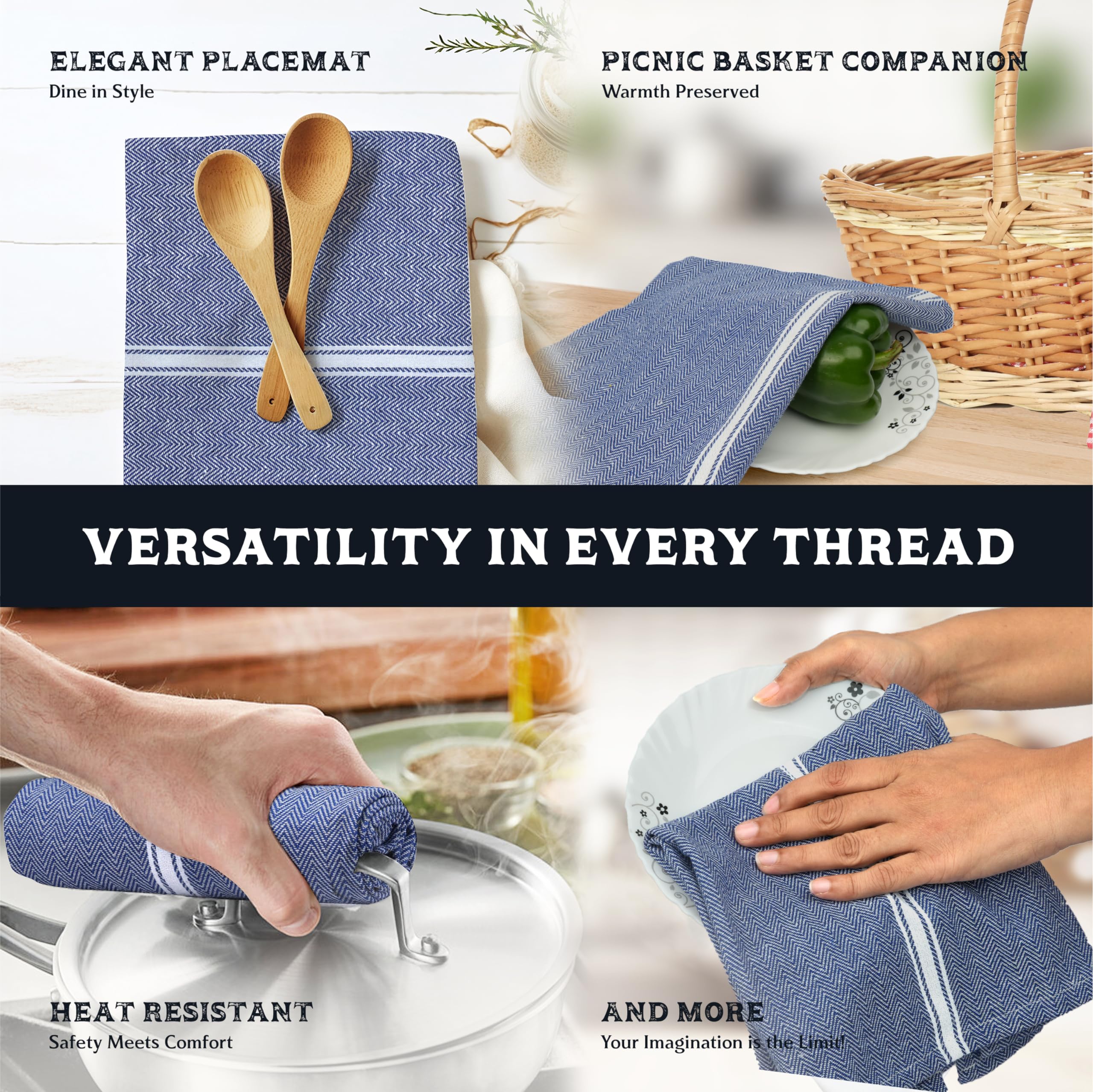 Texas Linen Co premium towels in kitchen setting for cleaning and drying tasks.